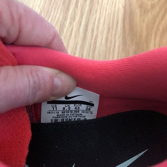 NIKE Odyssey React 2 Flyknit AH1016-800 Ember Glow/Red Running Shoes - Picture 8 of 11